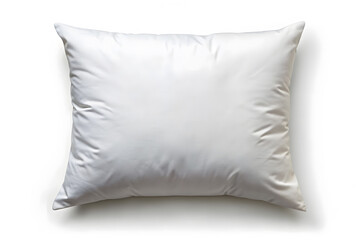 A plain, white pillow, placed flat on a white background. This setup is perfect for showcasing custom patterns or home decor designs.