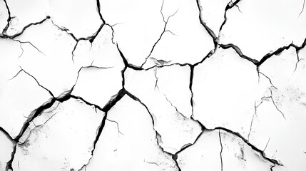 Crack texture lines isolated on white background	