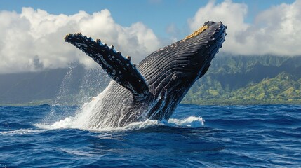Humpback Whale Leaping in the Ocean