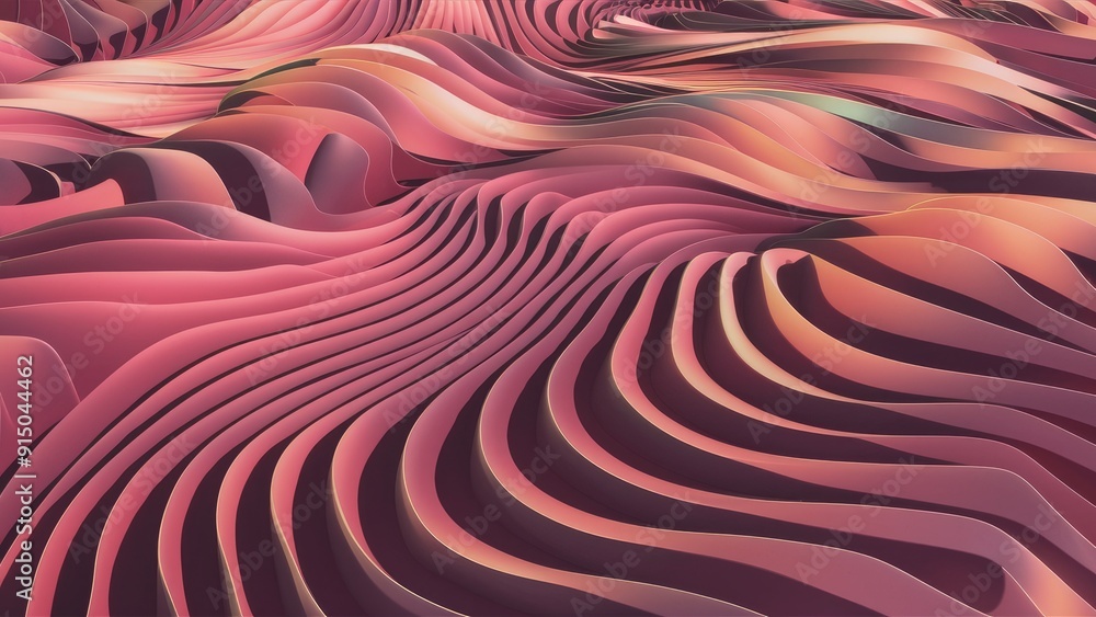Poster abstract wavy surface with topographic patterns