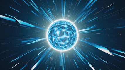 Obraz premium Abstract Blue Polygonal Light Background 3D Illustration Volume 5