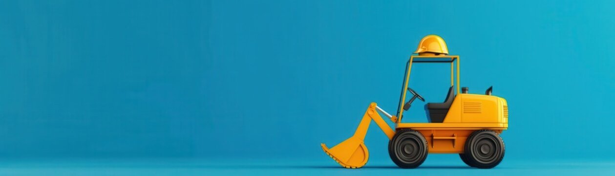 Carrying out flat design side view process theme 3D render vivid