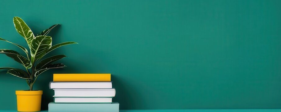 Study flat design front view book theme cartoon drawing vivid