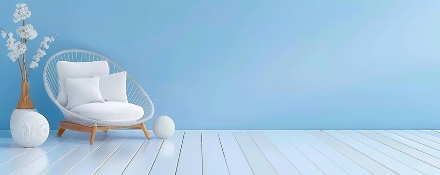 Nobody flat design top view vacant theme 3D render Triadic Color Scheme