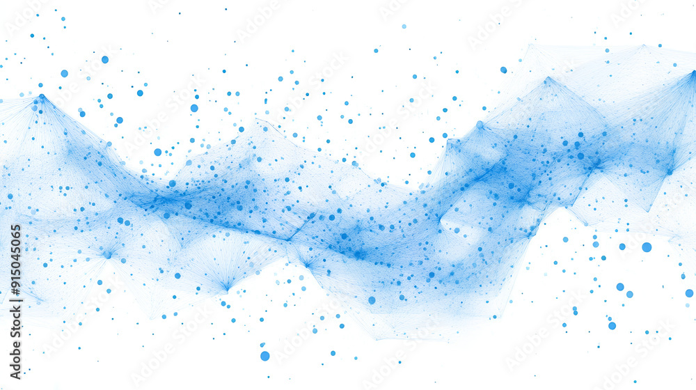 Canvas Prints digital abstract blue dots and lines isolated on a white background