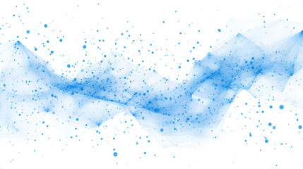 Digital abstract blue dots and lines isolated on a white background 