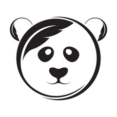 Fototapeta premium Panda head logo vector icon design