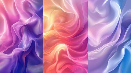 Fototapeta premium A collection of abstract liquid backgrounds featuring gradient meshes and bright color blends