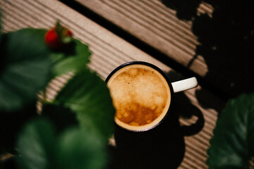 coffee cup and leafs
