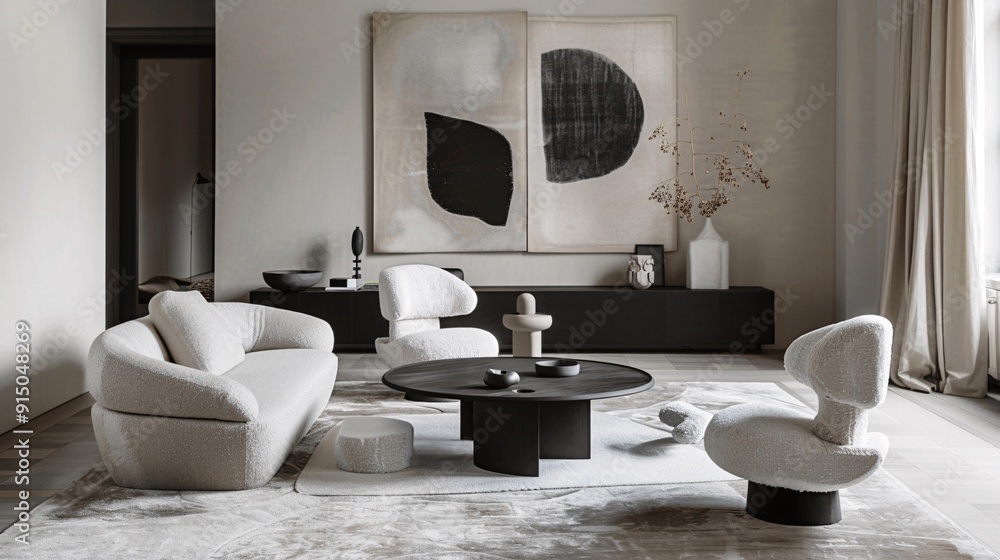 Poster subtle textures and monochromatic color schemes offer a minimalist and refined design with elegant t