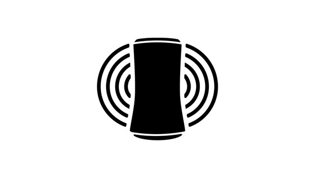 black speaker emitting sound waves clip art preview