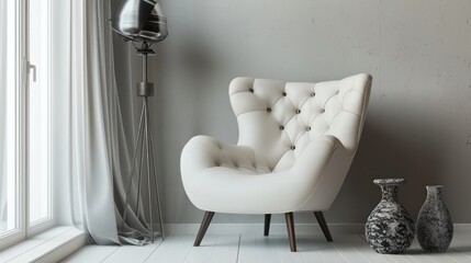 Modern Interior Design with a White Armchair