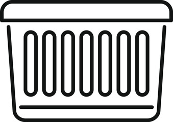 Simple line icon of an empty laundry basket, ready to be filled