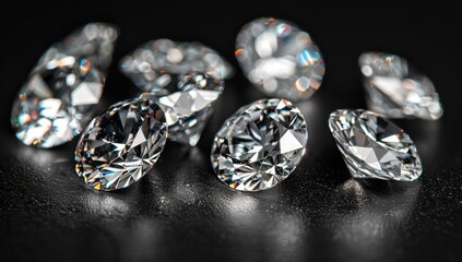 Diamonds on Black Background