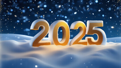  Happy New Year 2025 Background Design. 3D Render. New Year Celebration. Blurred Festive Lights on Background. Elegant, Beautiful Numbers