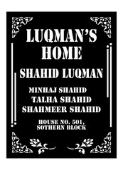 Decorative House Name Plate Vector Home Sign Clipart Design