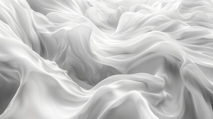 Fototapeta premium Abstract flowing lines in light grey on a white background.