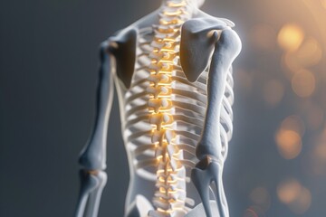 transparent image of the spine,