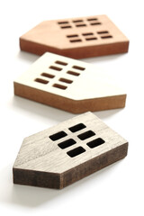 Backlit Toy Wooden Houses