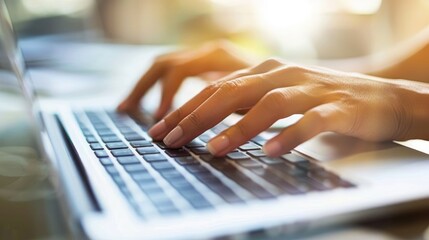 A person typing on their laptop with the words " sign up' written in white text across its screen, creating an inviting and modern atmosphere for online daylight sign-up process.