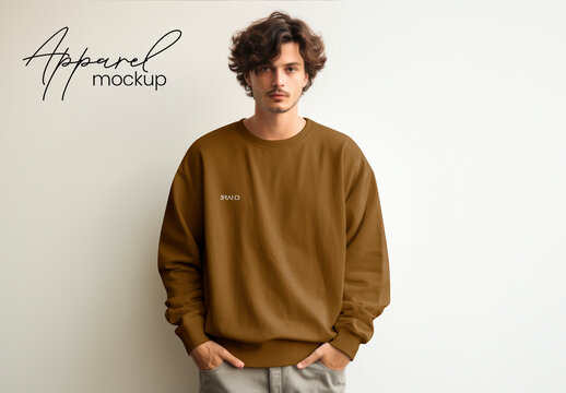 Apparel Men Sweater Mockup With Generative AI