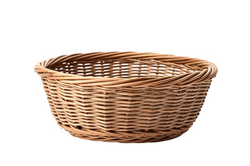 Crafted From Natural Materials A Handwoven Wicker Basket Sitting On A Simple Background on Transparent PNG Background..