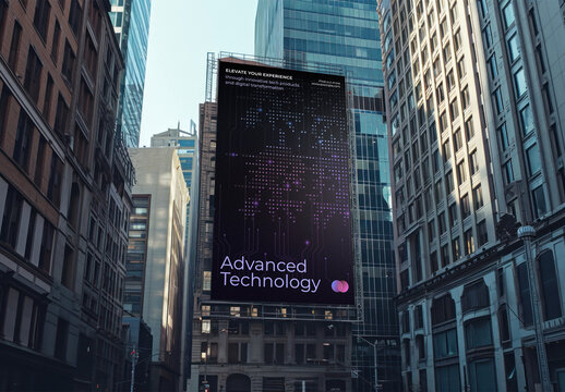 City Billboard Sign Mockup With Generative AI