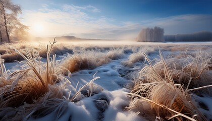 Obraz premium Ice-covered field