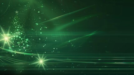 Abstract Green Christmas Tree with Twinkling Lights