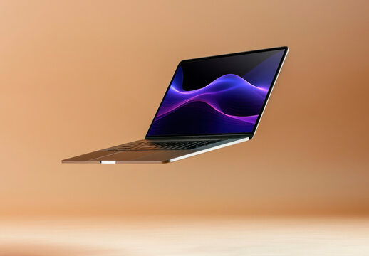 Screen Notebook Laptop Mockup With Generative AI