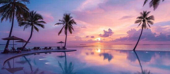 Tropical Paradise at Sunset