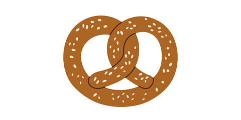 Pretzel isolated on white background. Oktoberfest concept. Food, bread and holiday concept.