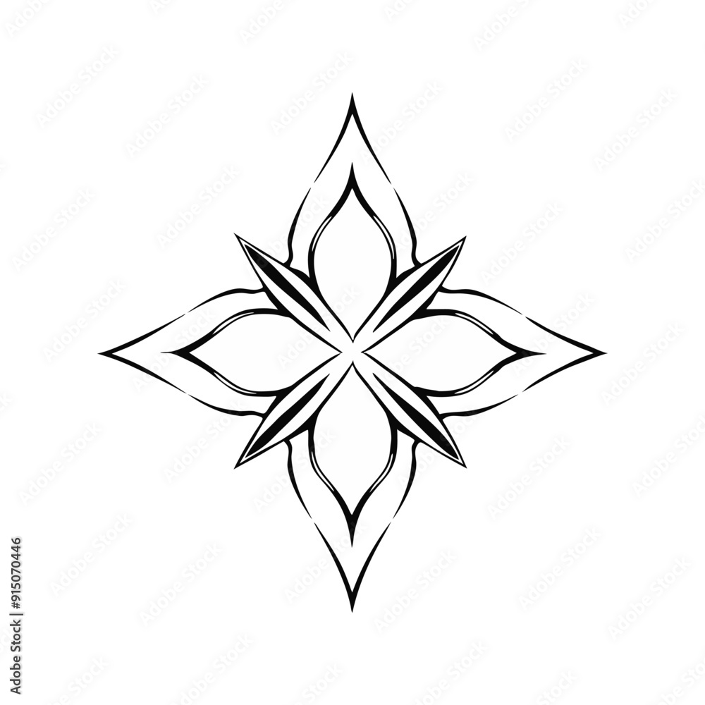 Poster y2k star shape outline vector icon. abstract minimal geometric star icon in trendy retro 2000s style