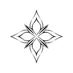 Y2k star shape outline vector icon. Abstract minimal geometric star icon in trendy retro 2000s style. Space cosmos galaxy concept