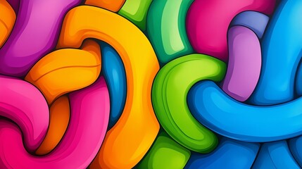 A colorful abstract painting with a lot of different colors and shapes. The painting is full of energy and movement, and it seems to be a representation of the chaos and complexity of life