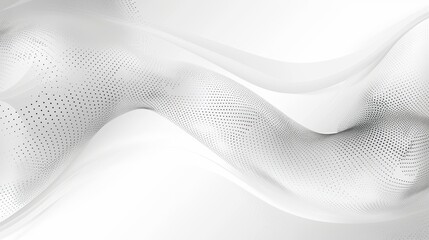 Fototapeta premium Delicate white fabric creates smooth, flowing patterns with soft shadows and highlights in a serene setting