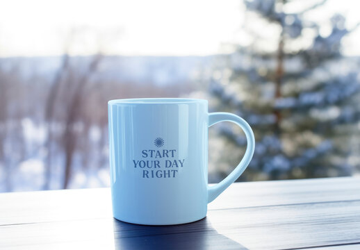 Winter Coffee Mug Mockup With Generative AI