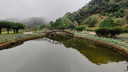 Fototapeta premium The stunning temples and parks around Doi Inthanon National Park on Thailand's tallest mountain