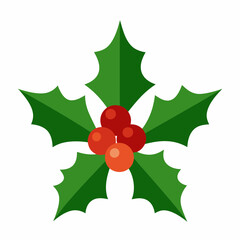  Holly Sprig Illustration ,  Holly Sprig vector Illustration