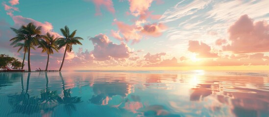 Tranquil Sunset Over a Tropical Lagoon