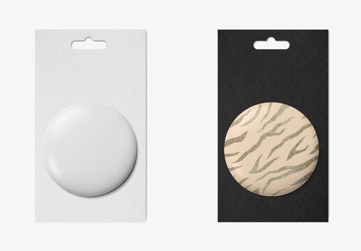 Flat lay Pin Badge Mockup
