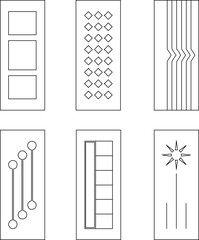 Vector illustration sketch of modern abstract door detail design silhouette for minimalist house building.k