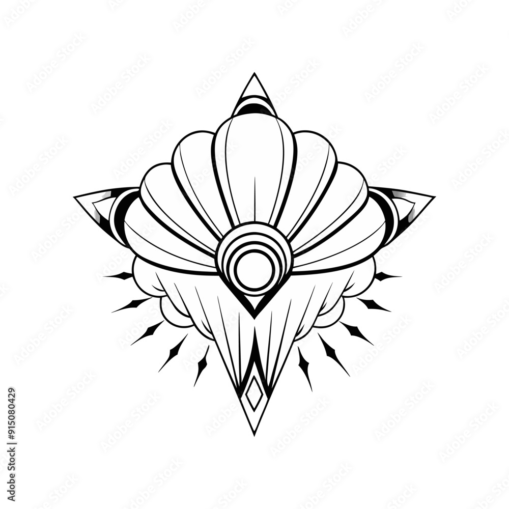 Poster y2k abstract shape outline vector icon. abstract geometric icon in trendy retro 2000s style. space c