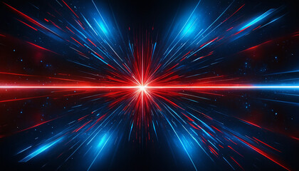 Obraz premium Fond abstrait lumineux dynamique ordinateur futuriste bleu rouge géométrique.