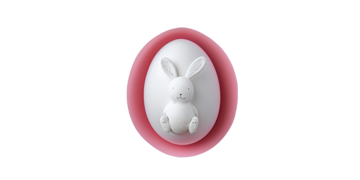 hatched painted egg with easter bunny from it