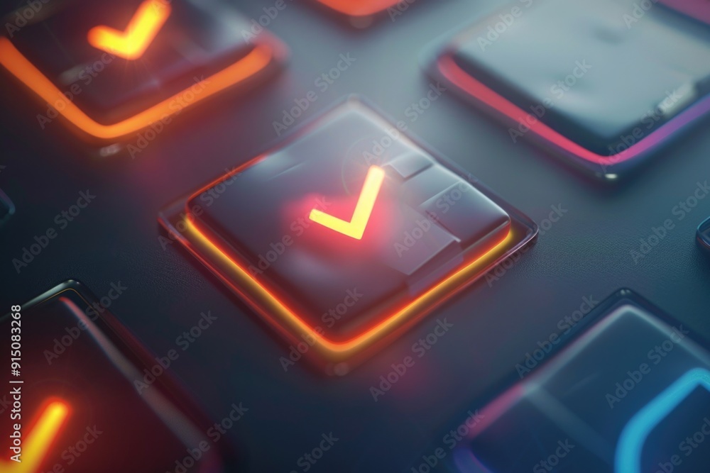 Poster a close-up shot of a keyboard with a glowing arrow pointing to the keys, suitable for technology or 