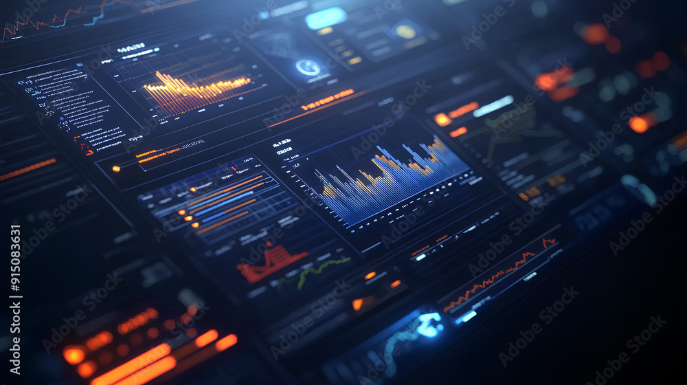 Poster predictive business kpi data technology dashboard