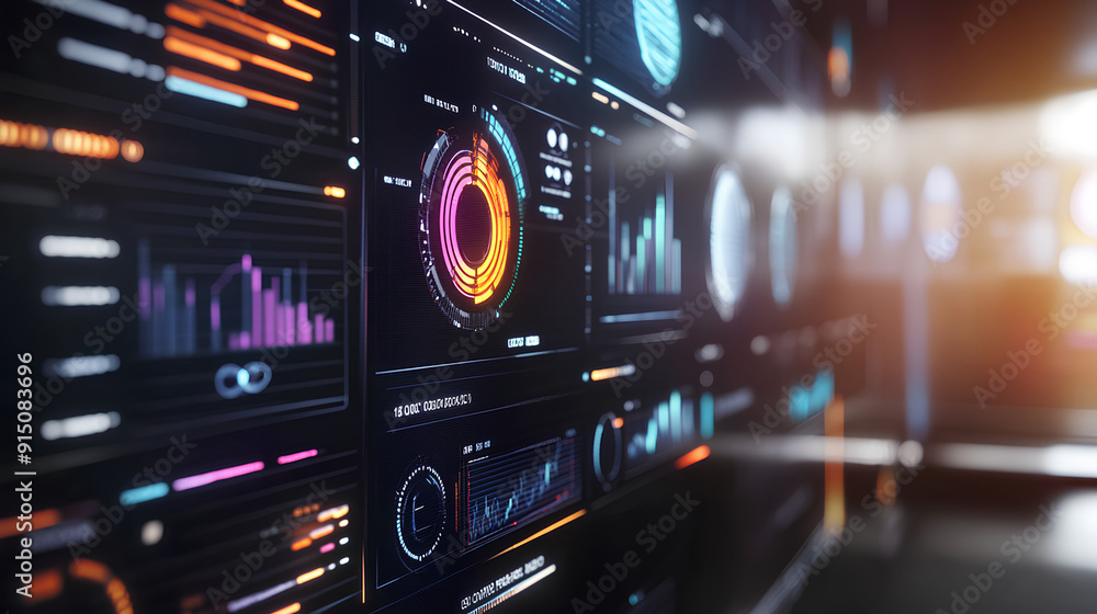 Poster predictive business kpi data technology dashboard