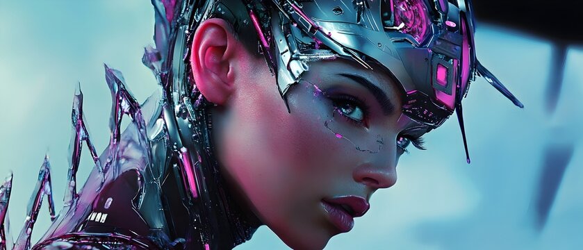Captivating biopunk fashion showcase featuring intricate biomechanical designs with organic and robotic components seamlessly integrated showcasing the convergence of technology and biology