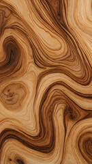 Swirling wood grain abstract. A captivating close-up of wood grain, showcasing intricate swirls and patterns in warm brown and beige tones